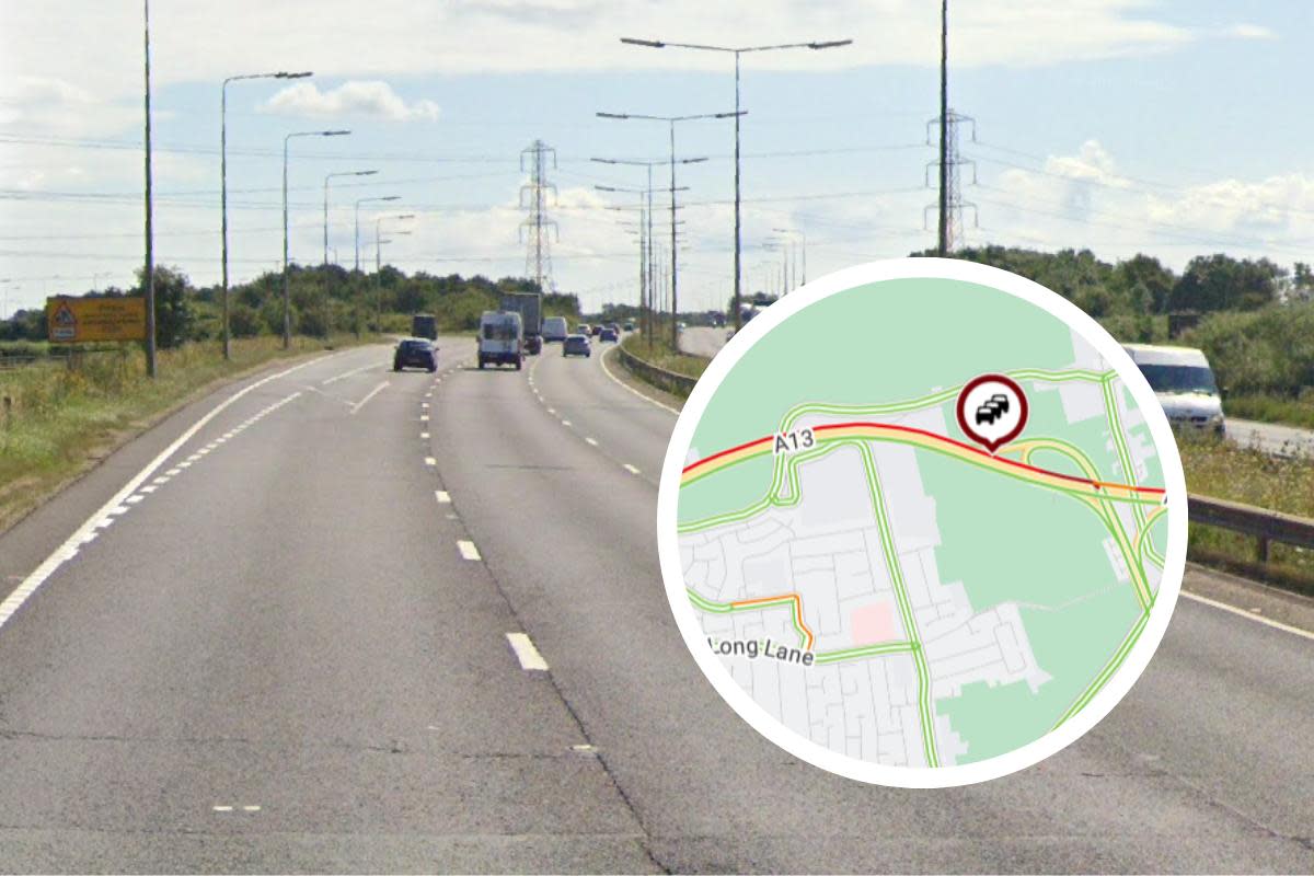 Major south Essex road partially blocked with long delays back to Lakeside <i>(Image: Google Street View / Essex Travel News)</i>