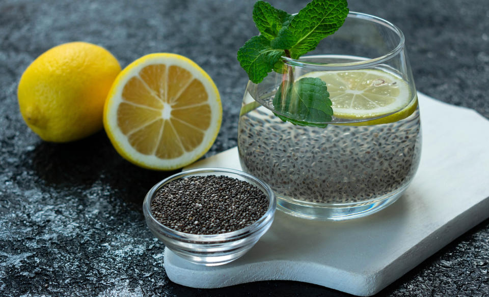 To make the 'internal shower' drink you combine chia seeds with water and fresh lemon juice. (Getty Images)