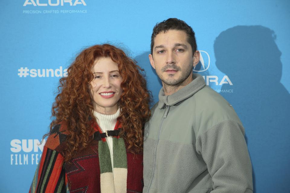 Director Alma Har'el, left, and actor Shia LaBeouf pose at the premiere of "Honey Boy" during the 2019 Sundance Film Festival, Friday, Jan. 25, 2019, in Park City, Utah. (Photo by Danny Moloshok/Invision/AP)