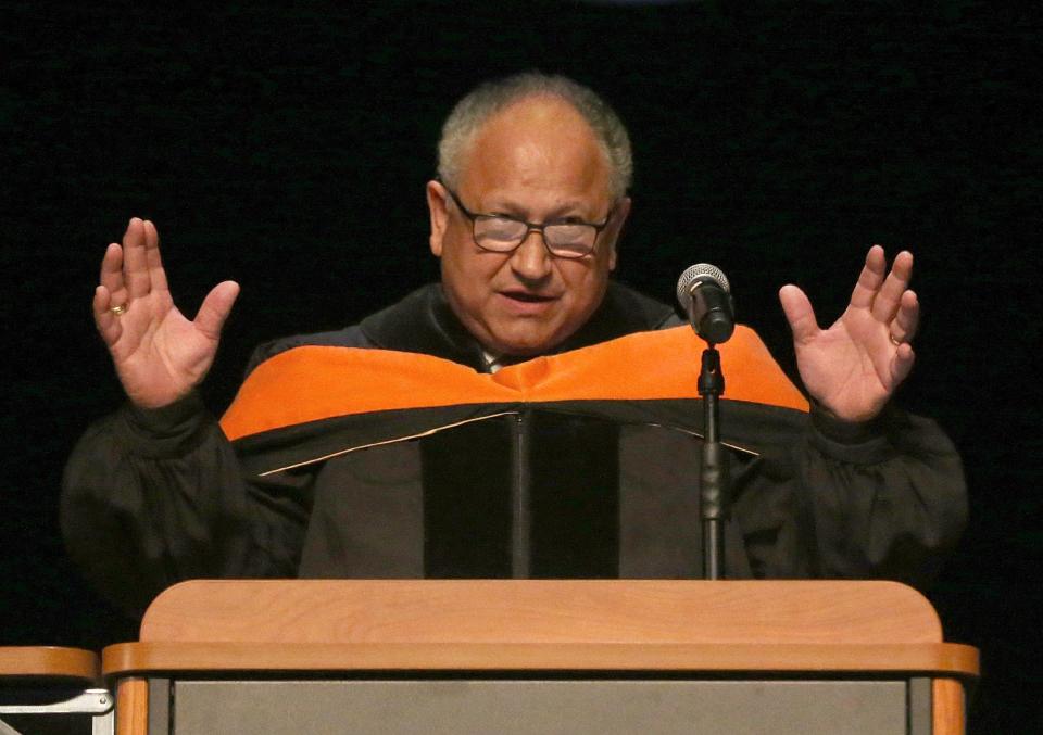 Carlos Del Toro, 78th Secretary of the Navy, shares his inspiring journey from humble beginnings to high office with York County Community College’s graduating Class of 2024.