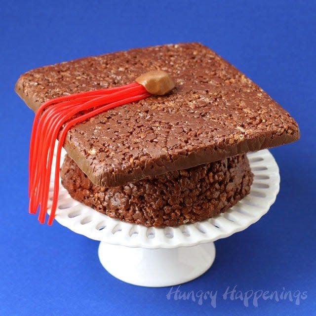 18) Cocoa Krispies Treat Graduation Cap