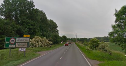 The van had been hit by a car when it veered into the mother and baby at Waterbeach, Cambridgeshire on Friday afternoon. (Google Maps)  