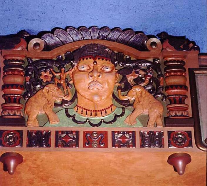 The genie carving at the Visalia Fox Theatre