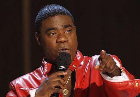 Actor Tracy Morgan speaks during the taping of the Spike TV special tribute "Eddie Murphy: One Night Only" at the Saban theatre in Beverly Hills, California in this November 3, 2012 file photo. REUTERS/Mario Anzuon/Files