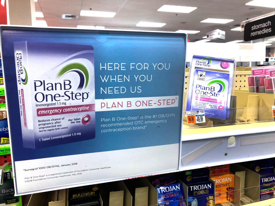 Plan B One-Step birth control in a CVS Pharmacy in Boston, MA.<span class="copyright">Lindsey Nicholson—UCG/Universal Images Group/Getty Images</span>