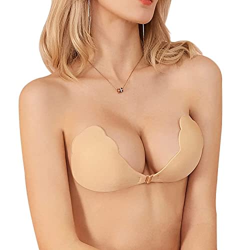 MISS BODY Women’s Adhesive Bra Strapless Self Sticky Invisible Push Up  Reusable Bras for Backless Dress