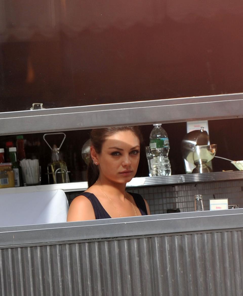 Mila Kunis at an eatery
