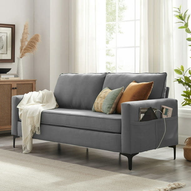 The sofa in grey