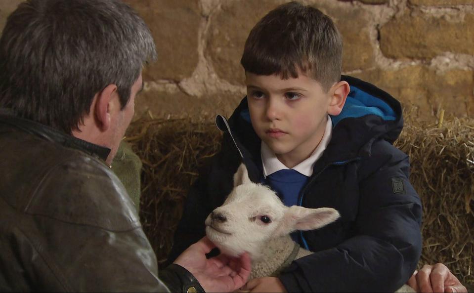 isaac, minty the lamb, emmerdale