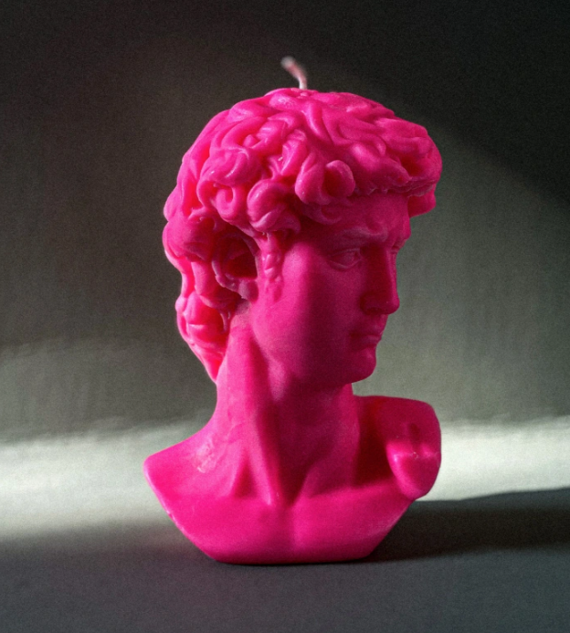 hot pink trend Neos-Candlestudio-David-Bust-Candle-Neon-Pink-was-40-now-32
