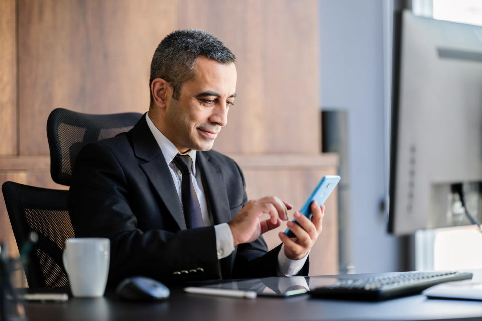 businessman sitting in his office