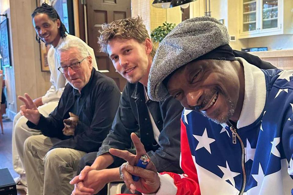 <p>Champ Medici/Instagram</p> From left: Champ Medici, Robert De Niro, Austin Butler and Snoop Dogg