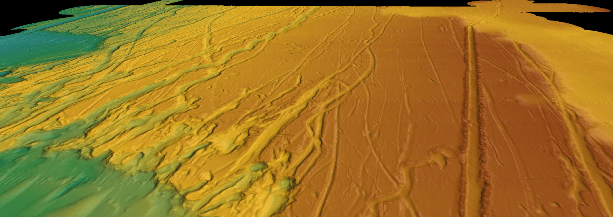 Scans of the ocean floor showed distinctive 'scours' from icebergs (WHOI)