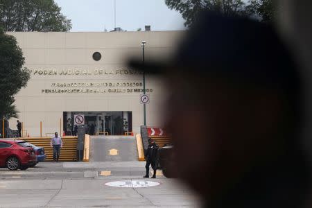 The facade of a court is pictured during the second judicial hearing of Javier Duarte, former governor of Mexican state Veracruz, on the outskirts of Mexico City, Mexico, July 22, 2017. REUTERS/Edgard Garrido