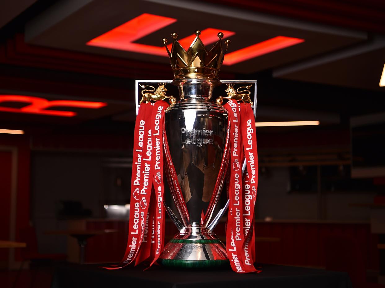 The Premier League trophy (Liverpool FC via Getty Images)