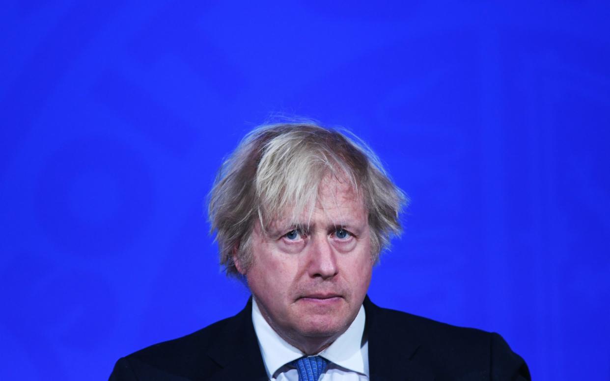 Boris Johnson at yesterday's conference - wpa pool/getty