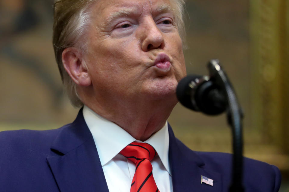 U.S. President Donald Trump speaks to reporters at the White House in Washington, U.S. October 9, 2019.  REUTERS/Jonathan Ernst