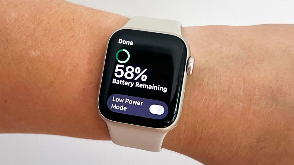 Apple Watch SE (2022) shown on wrist