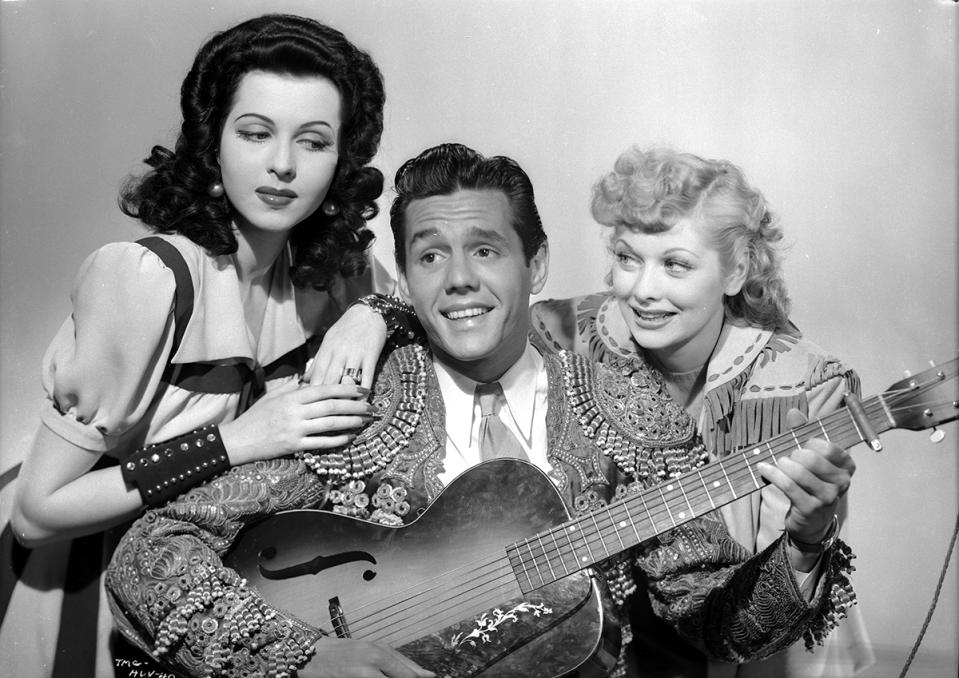 <span><span>Ann Miller, Desi Arnaz and Lucille Ball in 1940's <em>Too Many Girls</em></span><br><span>©RKO Radio Pictures/courtesy MovieStillsDB.com</span></span>