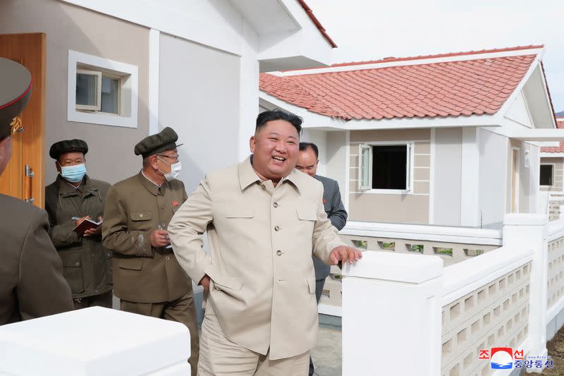 North Korean leader Kim Jong Un inspects reconstruction sites in South Hamgyong Province