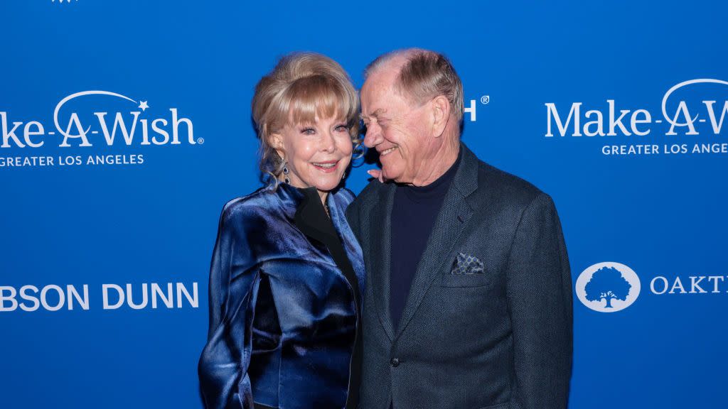 hollywood, california november 19 l r barbara eden and jon eicholtz attend make a wish greater las wish gala 2022 presented by gibson dunn at paramount studios on november 19, 2022 in hollywood, california photo by tiffany rosegetty images for make a wish greater la