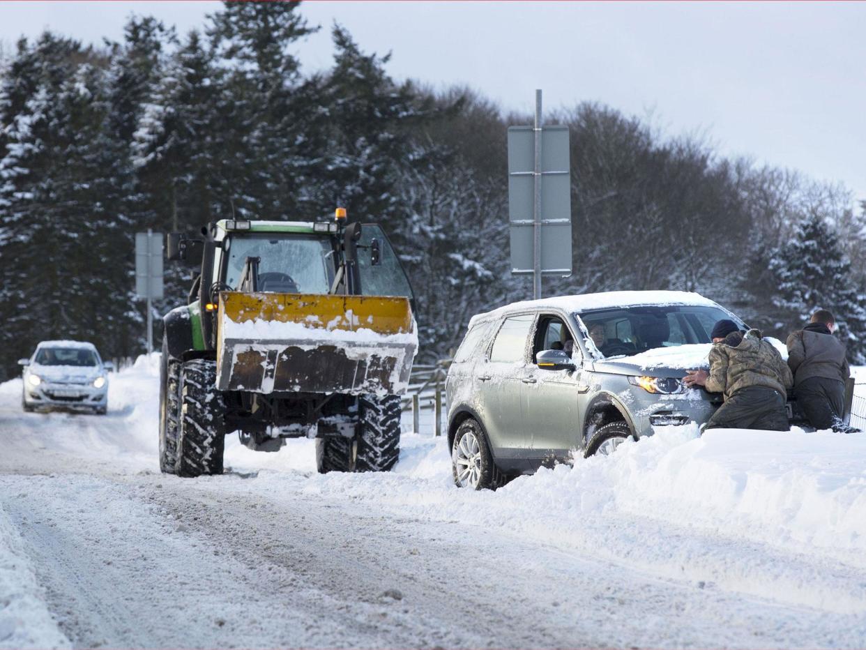 Drivers have been warned to be careful on roads hit by snow: David Cheskin/PA Wire
