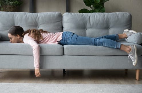 <span class="caption">Boredom can be good and bad.</span> <span class="attribution"><a class="link " href="https://www.shutterstock.com/image-photo/full-length-girl-lying-rest-home-1390236809" rel="nofollow noopener" target="_blank" data-ylk="slk:Shutterstock/fizkes;elm:context_link;itc:0;sec:content-canvas">Shutterstock/fizkes</a></span>