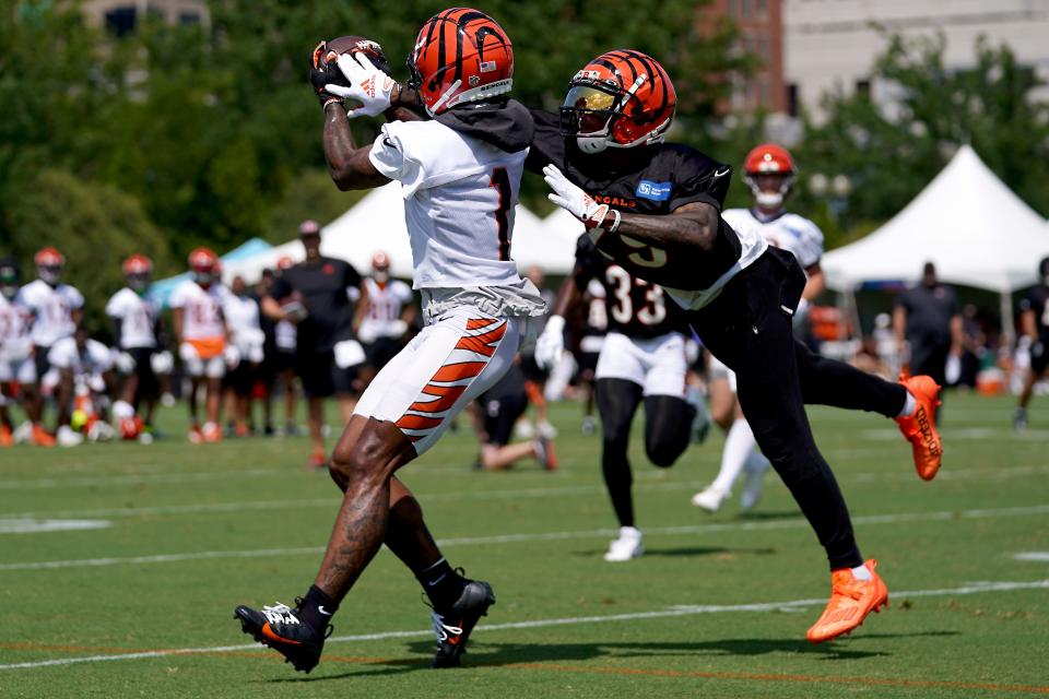 Cincinnati Bengals cornerback Cam Taylor-Britt showed his growth during training camp with his matchups versus Ja'Marr Chase.