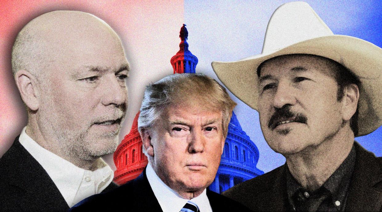 Montana congressional candidates, Republican Greg Gianforte and Democrat Rob Quist. (Photo illustration: Yahoo News; photos: Bobby Calvan/AP, Matthew Brown/AP)