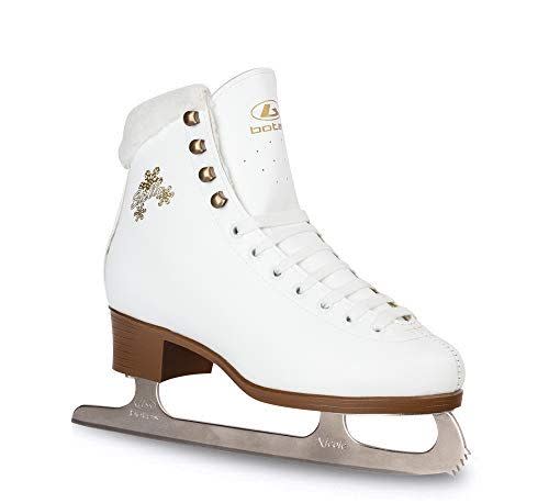 4) Botas - Model: Stella/Made in Europe (Czech Republic) / Figure Ice Skates for Women, Girls/Nicole Blades/Color: White, Size: Adult 5