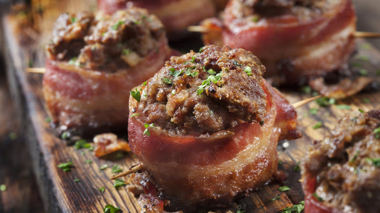 bacon wrapped meatballs