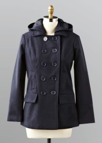 Outer Edge Hooded Peacoat, $49.99