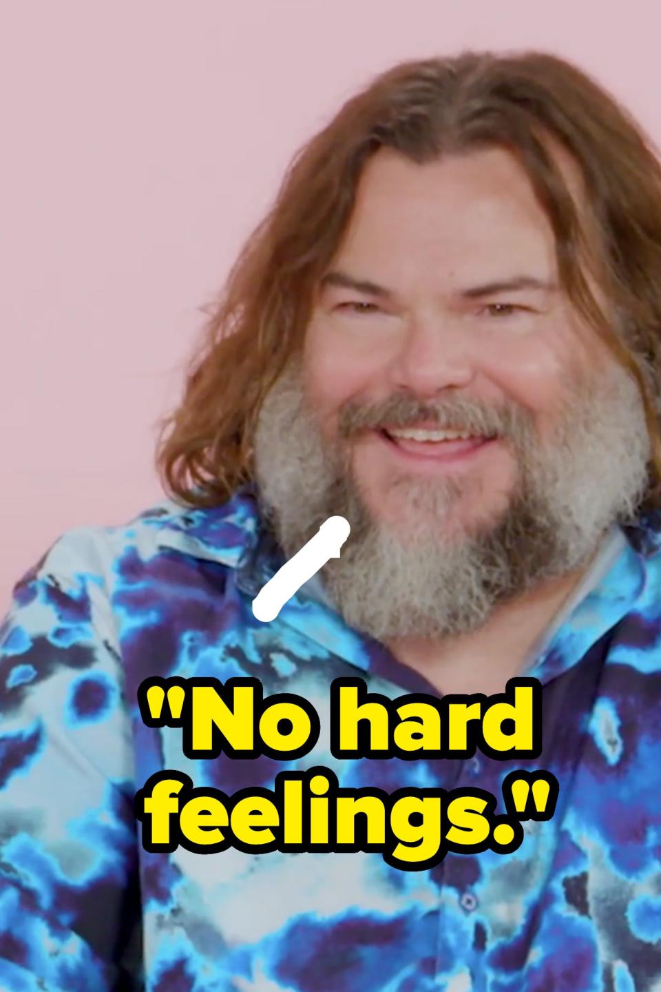 closeup of Jack Black