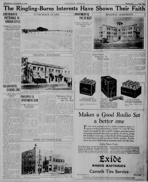 An archived Herald-Tribune article from Dec. 1926 shows the opening of the Historic Colson Hotel.