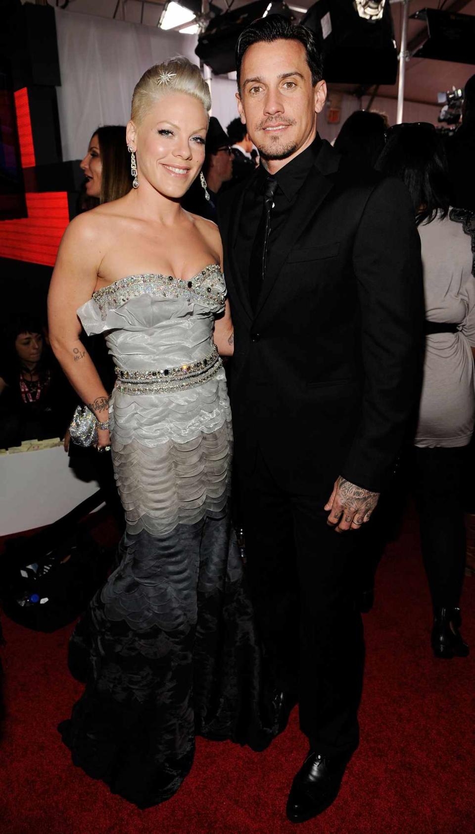 Pink and Carey Hart arrives at the 52nd Annual GRAMMY Awards held at Staples Center on January 31, 2010 in Los Angeles, California