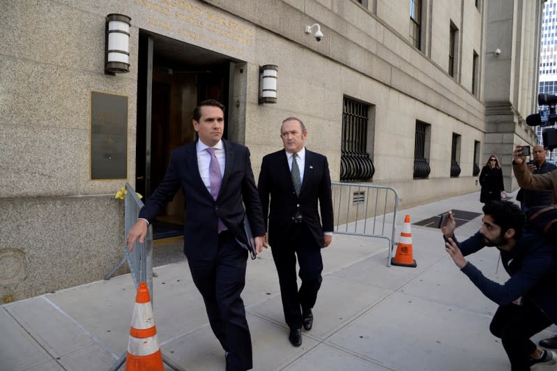 Russian-born businessman Igor Fruman leaves after his arraignment at the United States Courthouse in the Manhattan borough of New York