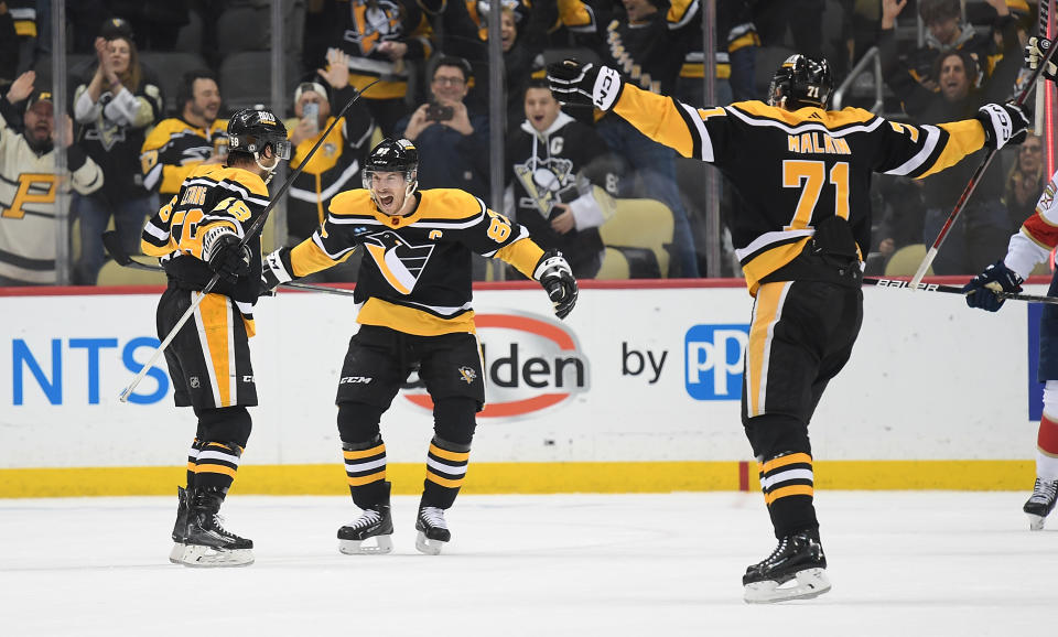 Sidney Crosby, Kris Letang and Evgeni Malkin have been the Penguins' core leaders since the 2006-07 NHL season. (Photo by Justin Berl/Getty Images)