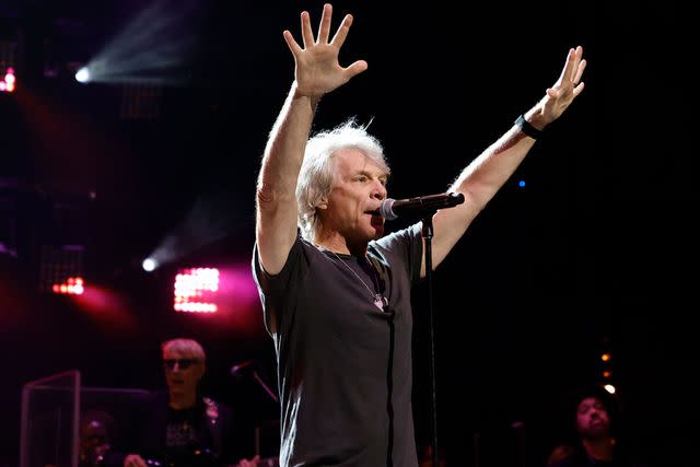 <p>Jamie McCarthy/Getty</p> Jon Bon Jovi performing at the Love Rocks Benefit Concert on June 3, 2021