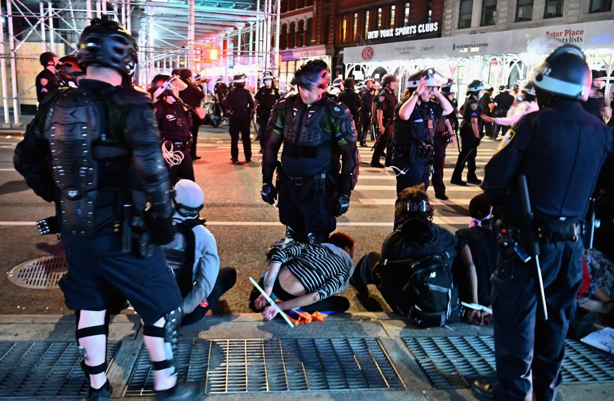 <p>Anti-racism protesters are arrested over the summer in New York City</p> (Getty Images)
