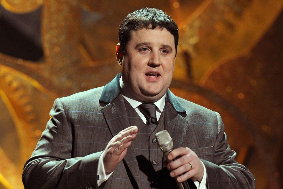 Peter Kay on stage at The Brit Awards 2010 at Earls Court (Getty Images)