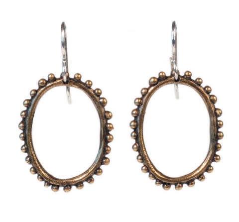 Dream Collective, Small Beaded Oval Earring, $48