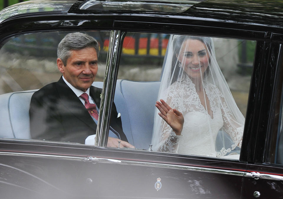 Kate and her father Michael Middleton on her wedding day