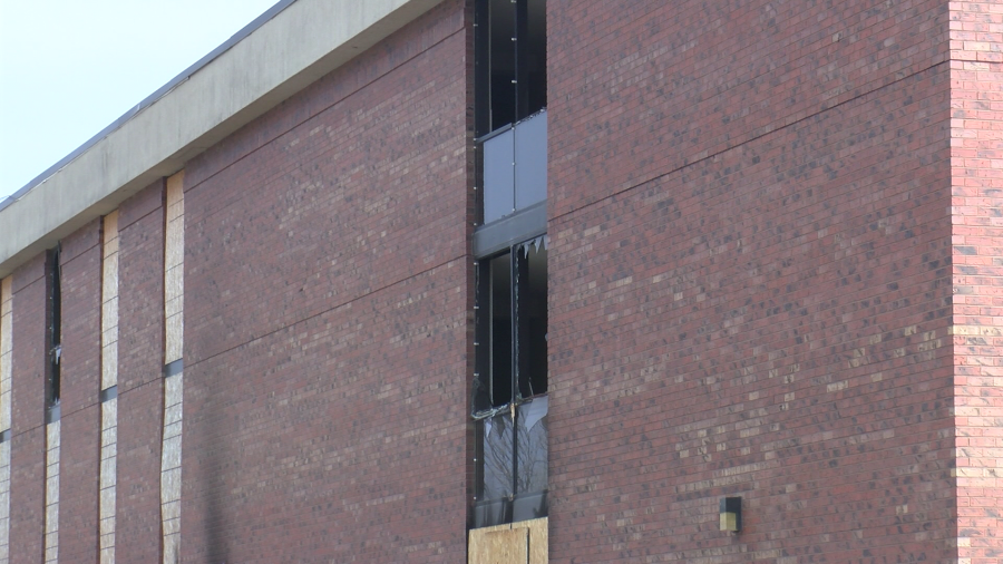 Abandoned hotel fire damage in Salina on March 13, 2024 (KSN Photo)