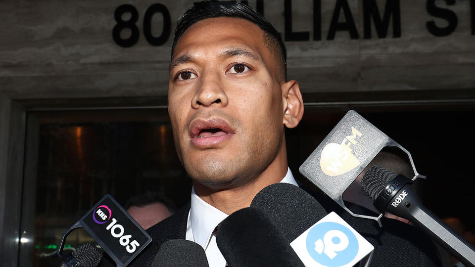 Israel Folau was sacked by Rugby Australia after a homophobic religious social media post.