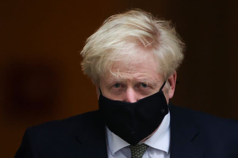 Britain's Prime Minister Boris Johnson leaves Downing Street, in London