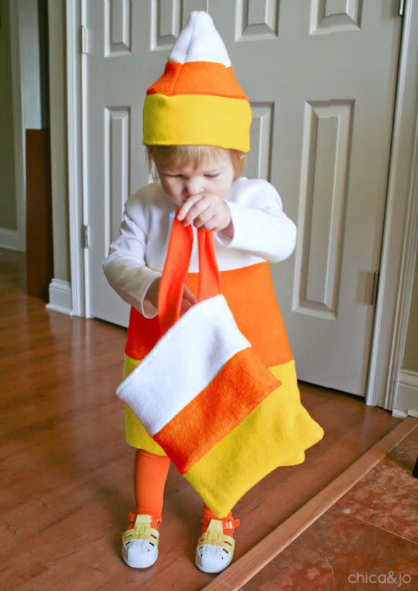 Easy Candy Corn Costume for Kids