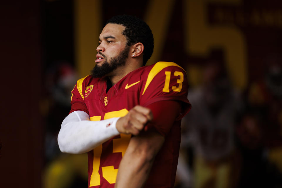 Caleb Williams is looking like he'll be the NFL Draft's homecoming king in April if the Commanders select him at No. 2. (Photo by Ryan Kang/Getty Images)