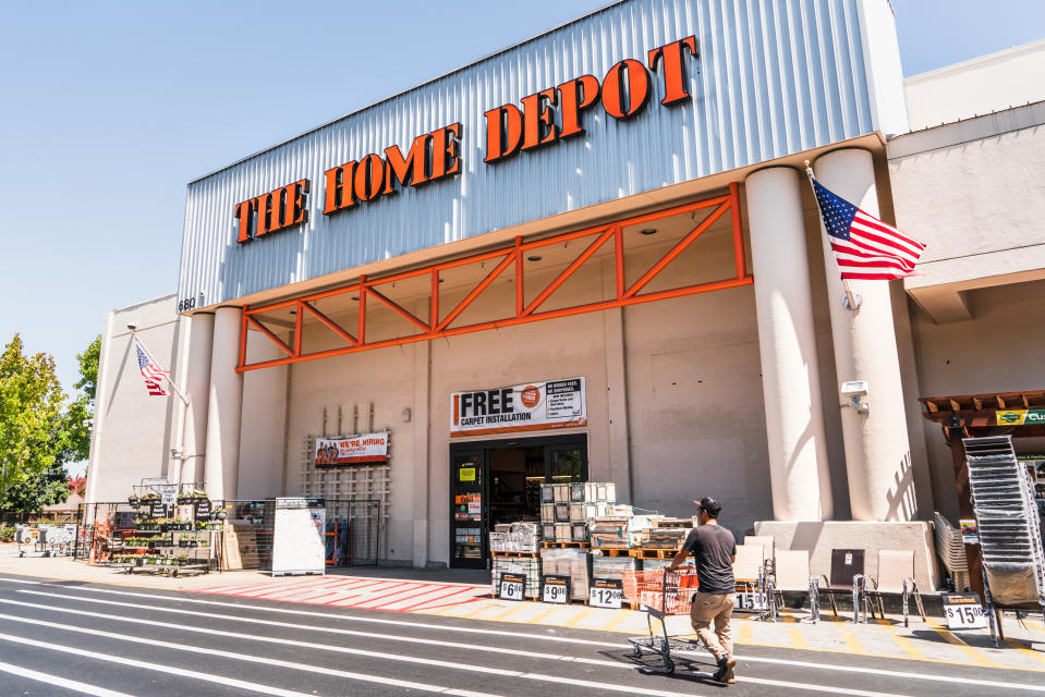 August 12, 2019 Sunnyvale / CA / USA - People shopping at The Home Depot in South San Francisco bay area