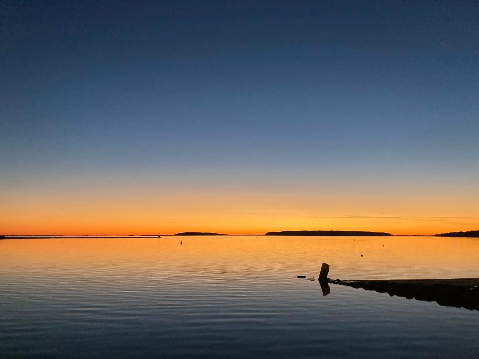 Sunset from the town pier in Wellfleet is stunning.