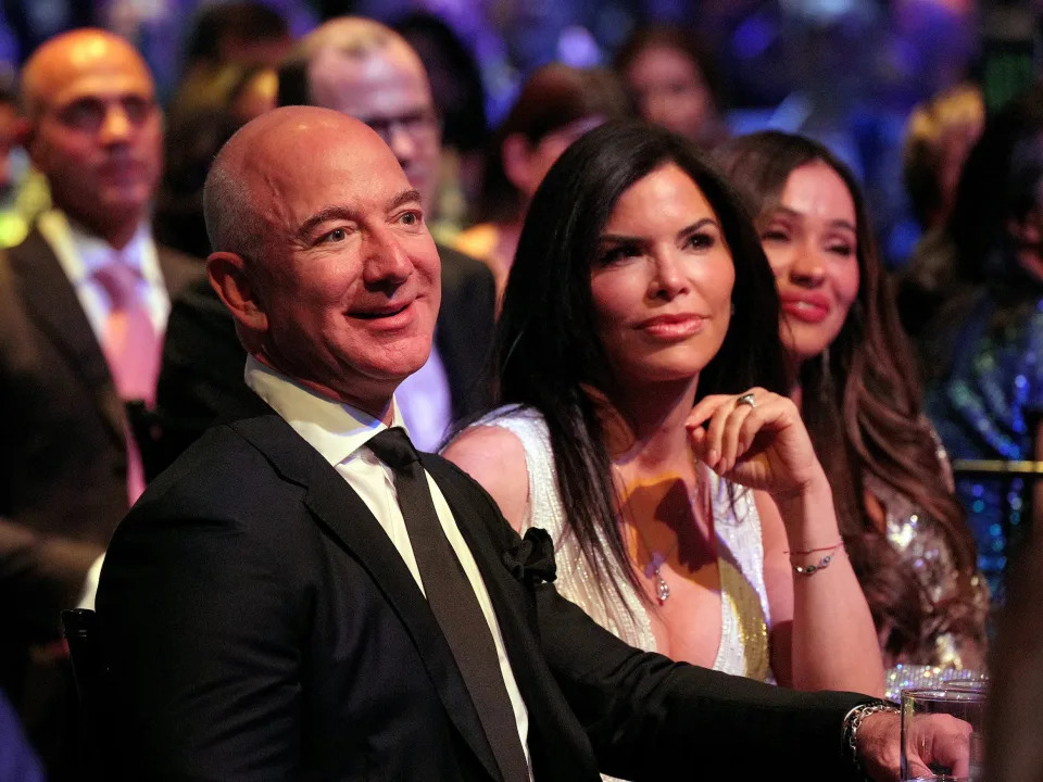 Jeff Bezos at a gala event with his partner Lauren Sanchez.